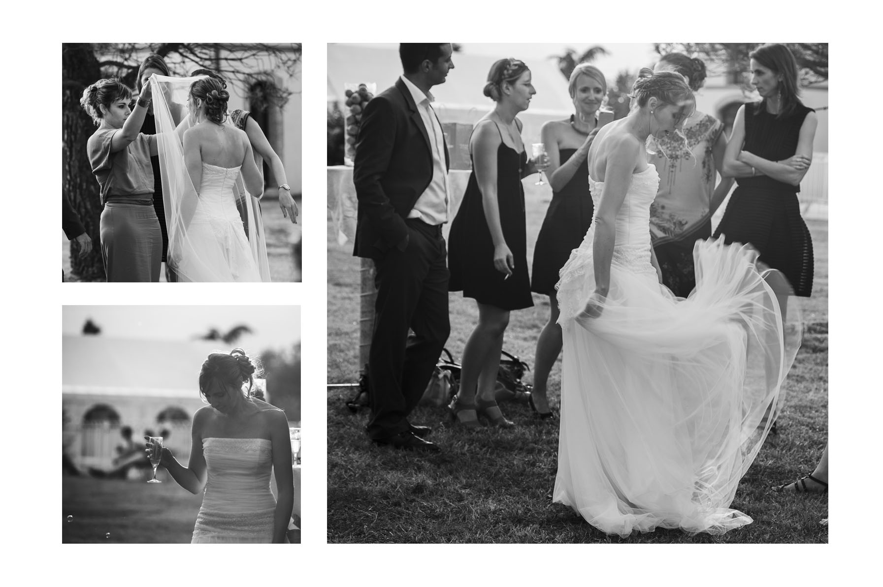 images de mariage, cérémonie civile en noir et blanc à Toulouse, haute garonne